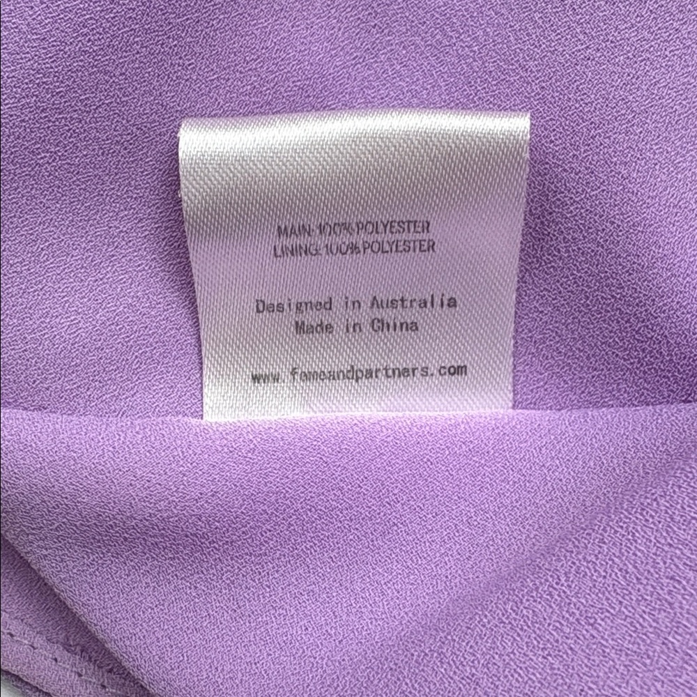 Fame & Partners Watercolor Floral Ombre Pleated A-Line Maxi Dress Purple 6 - Picture 7 of 7